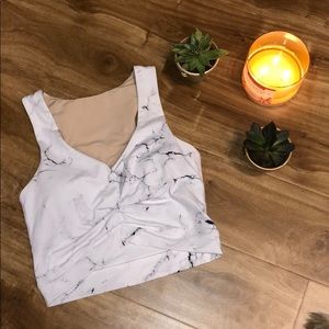 Buffbunny White Marble Twisted Top